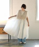 ハンドスモッキングコットンポプリン　2wayベスト